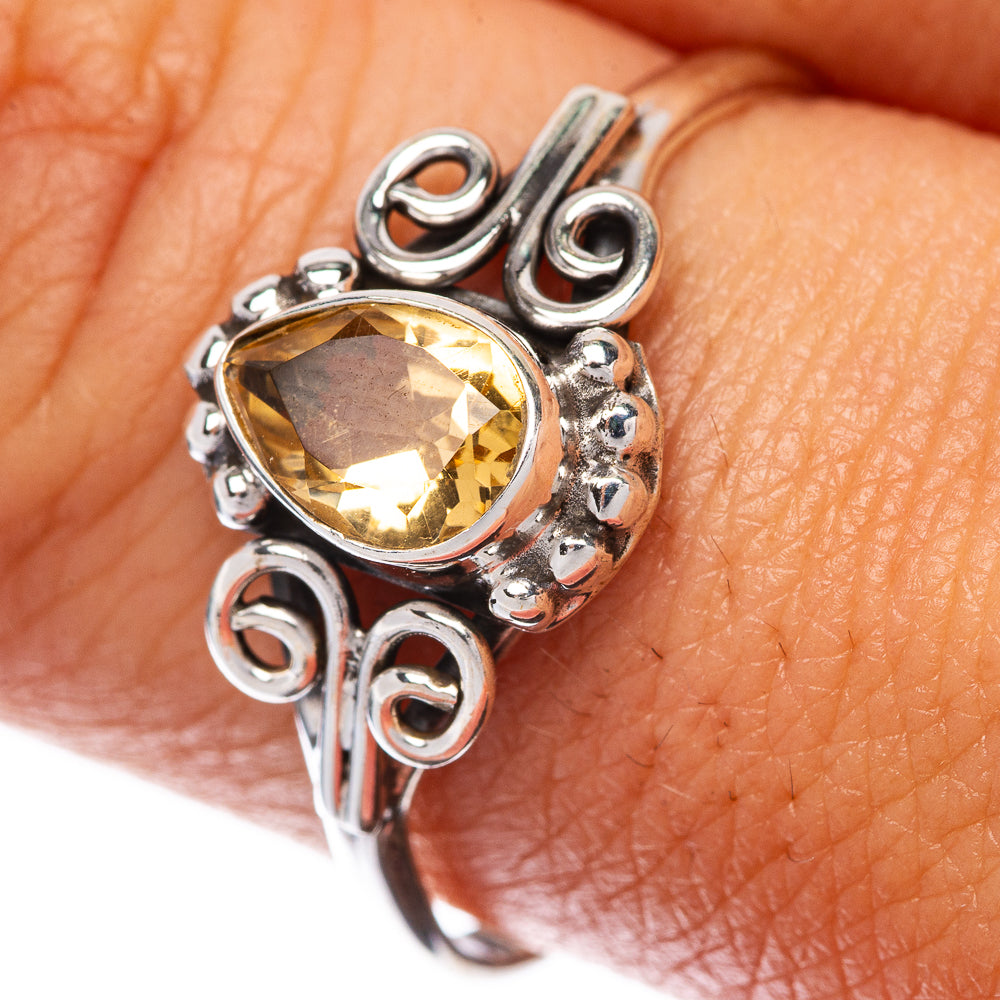 Faceted Citrine Dainty Ring Size 9 (925 Sterling Silver) R145215