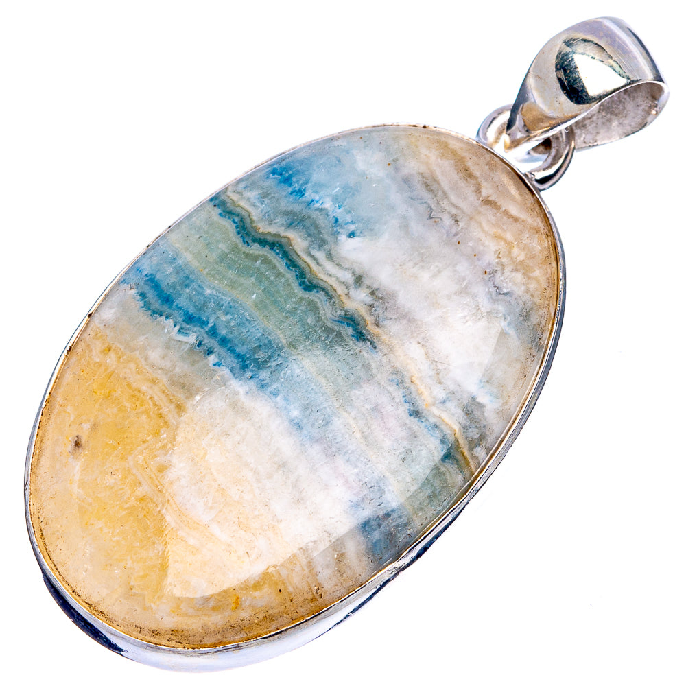 Blue Scheelite Pendant 1 5/8" (925 Sterling Silver) P43286
