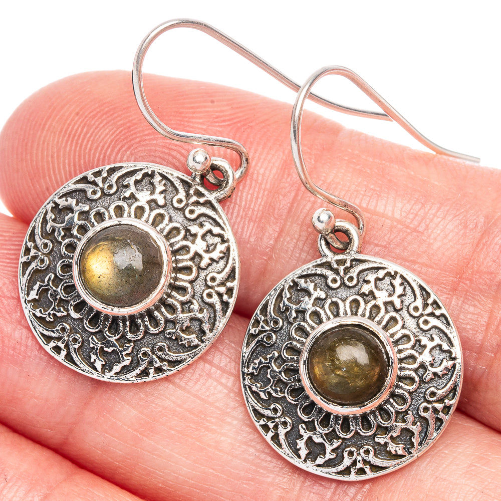Labradorite Earrings 1 1/4" (925 Sterling Silver) E433216