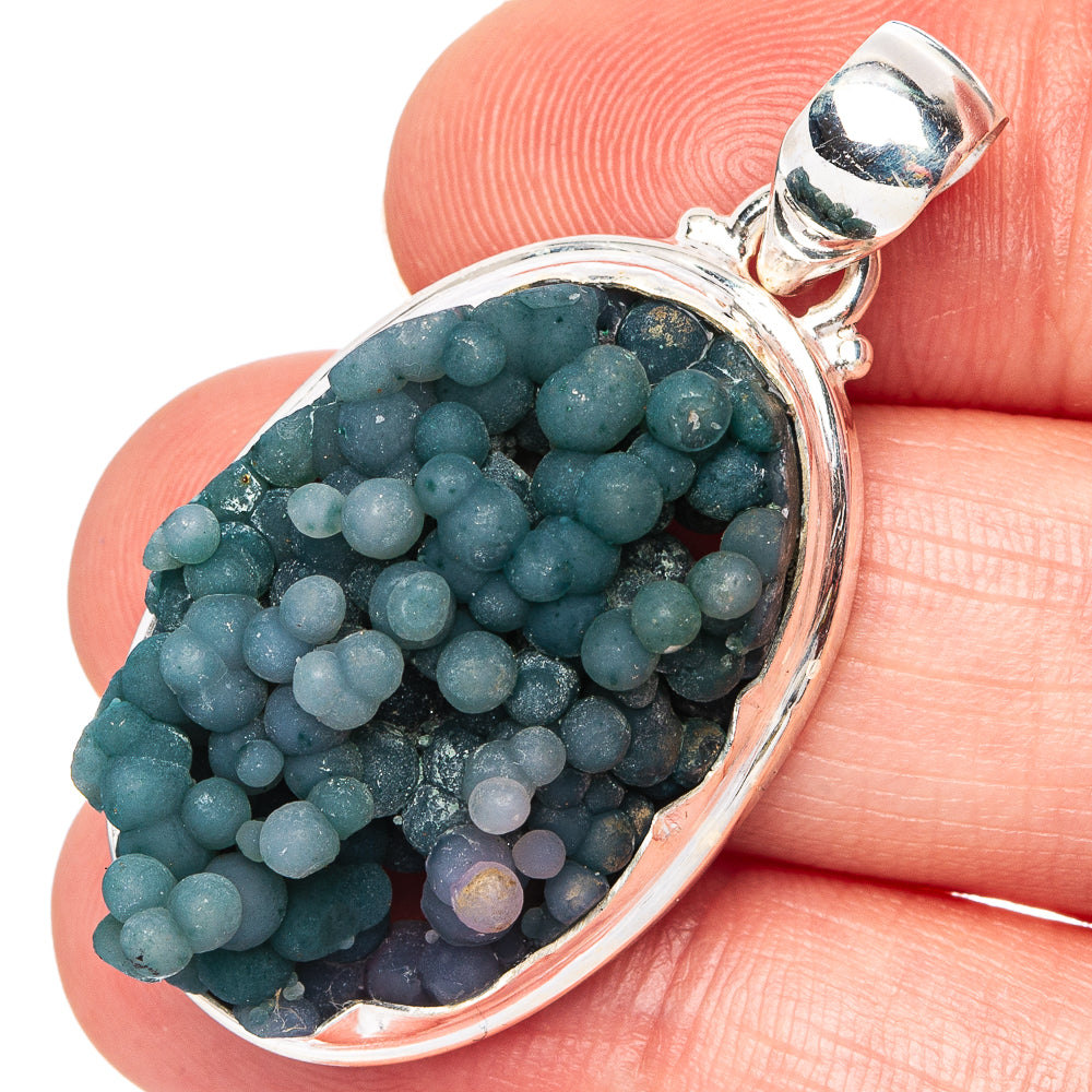Rare Grape Agate Pendant 1 5/8" (.925 Sterling Silver)