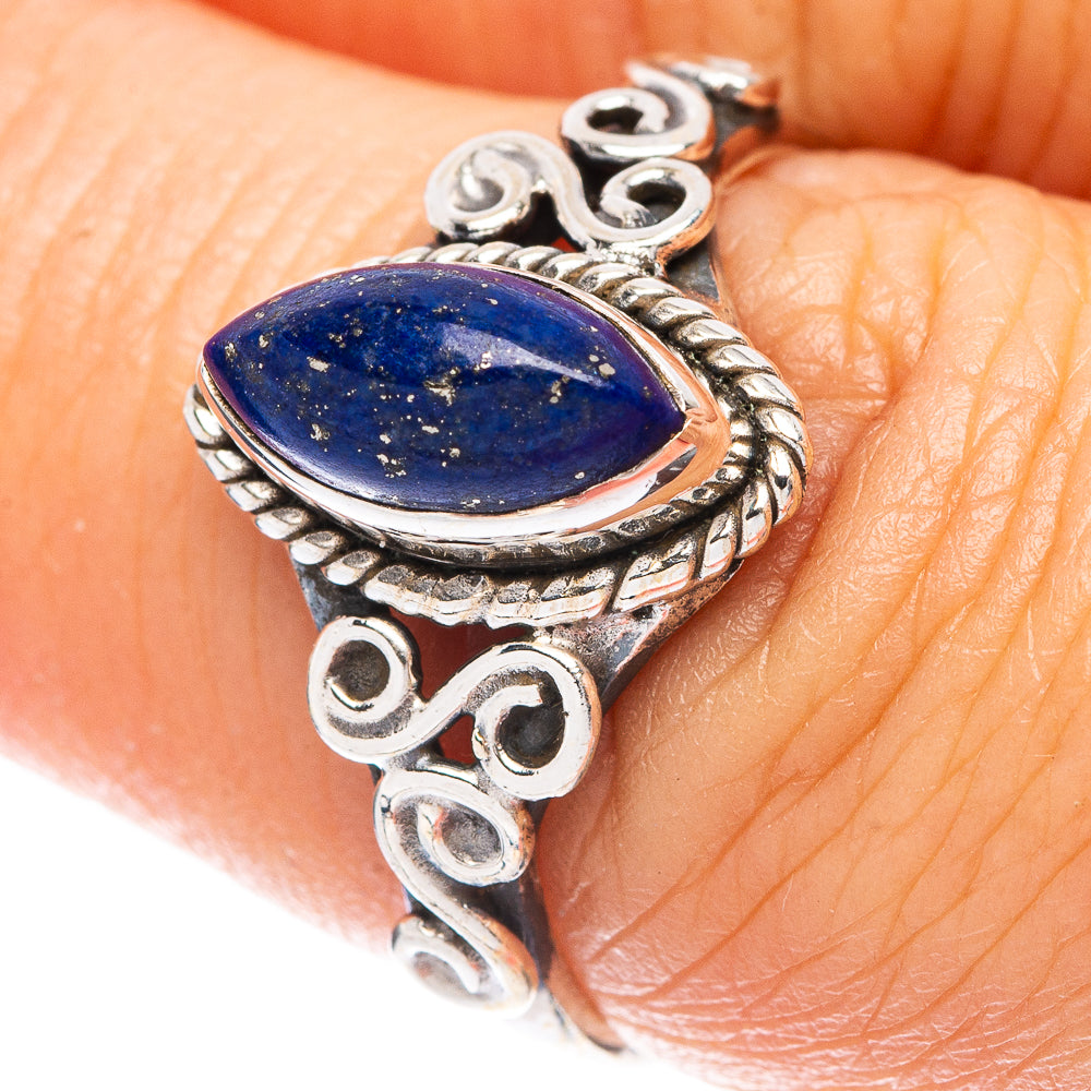 Lapis Lazuli Dainty Ring Size 7 (925 Sterling Silver) R5768
