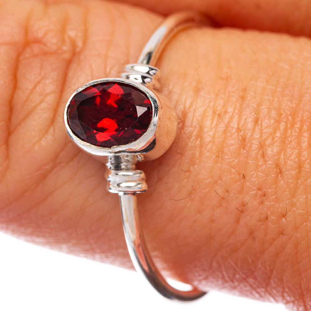Garnet Dainty Ring Size 9.5 (925 Sterling Silver) R145221