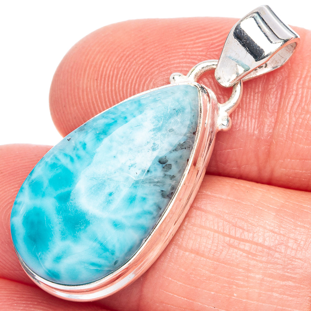 Larimar Pendant 1 3/8" (925 Sterling Silver) P40246