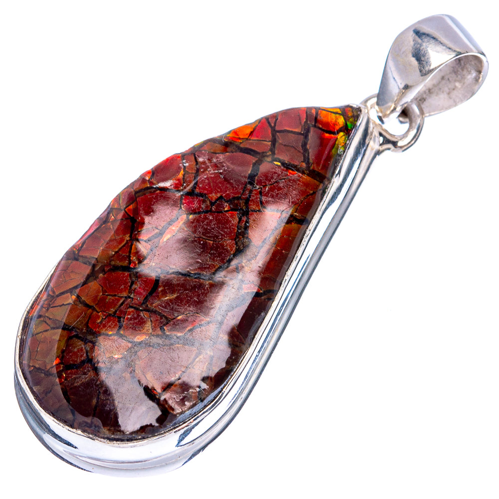 Rare Ammolite Pendant 1 3/4" (925 Sterling Silver) P43465