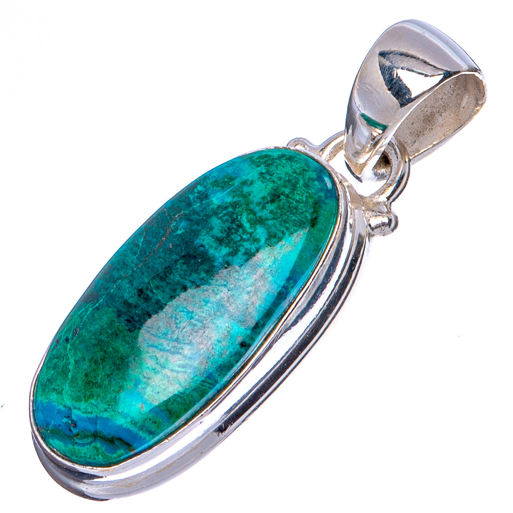 Chrysocolla Pendant 1 1/4" (.925 Sterling Silver)