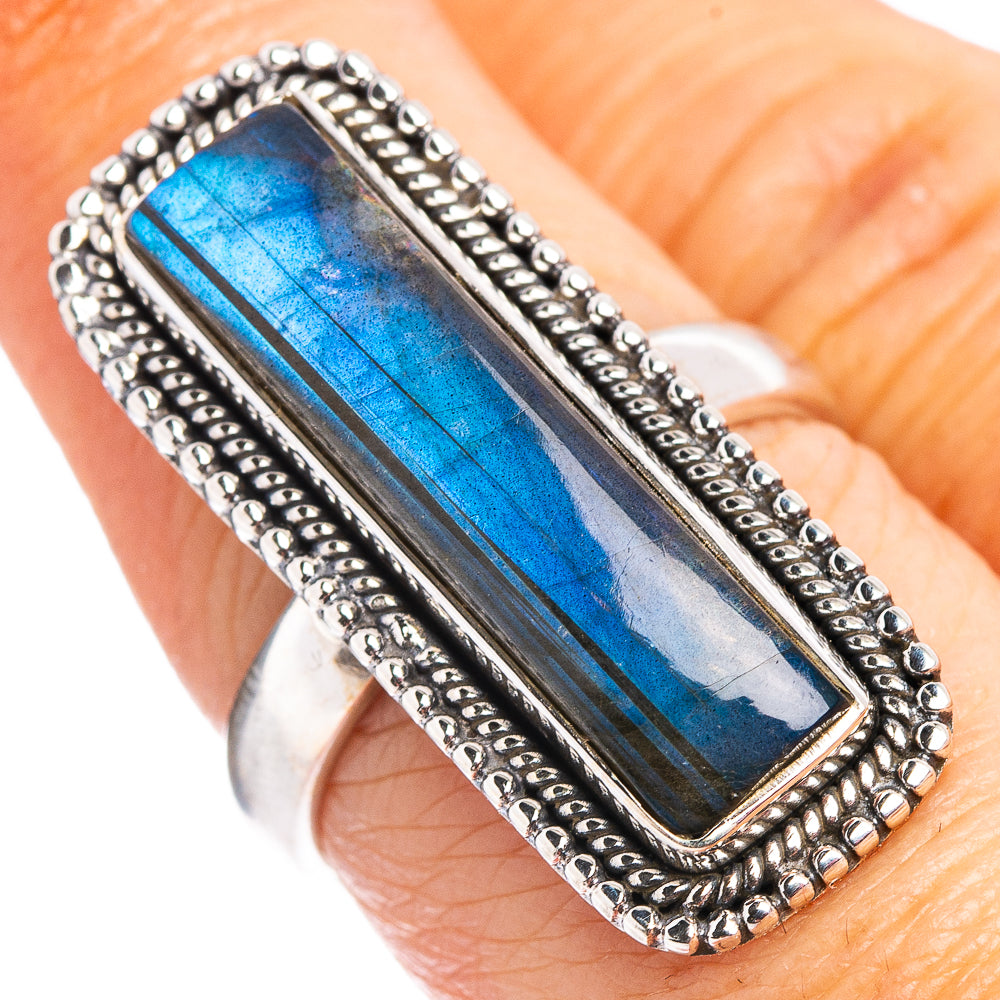 Labradorite Ring Size 7.5 (.925 Sterling Silver)