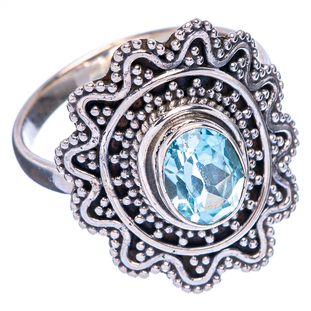 Blue Topaz Ring Size 8.5 (925 Sterling Silver) R146293