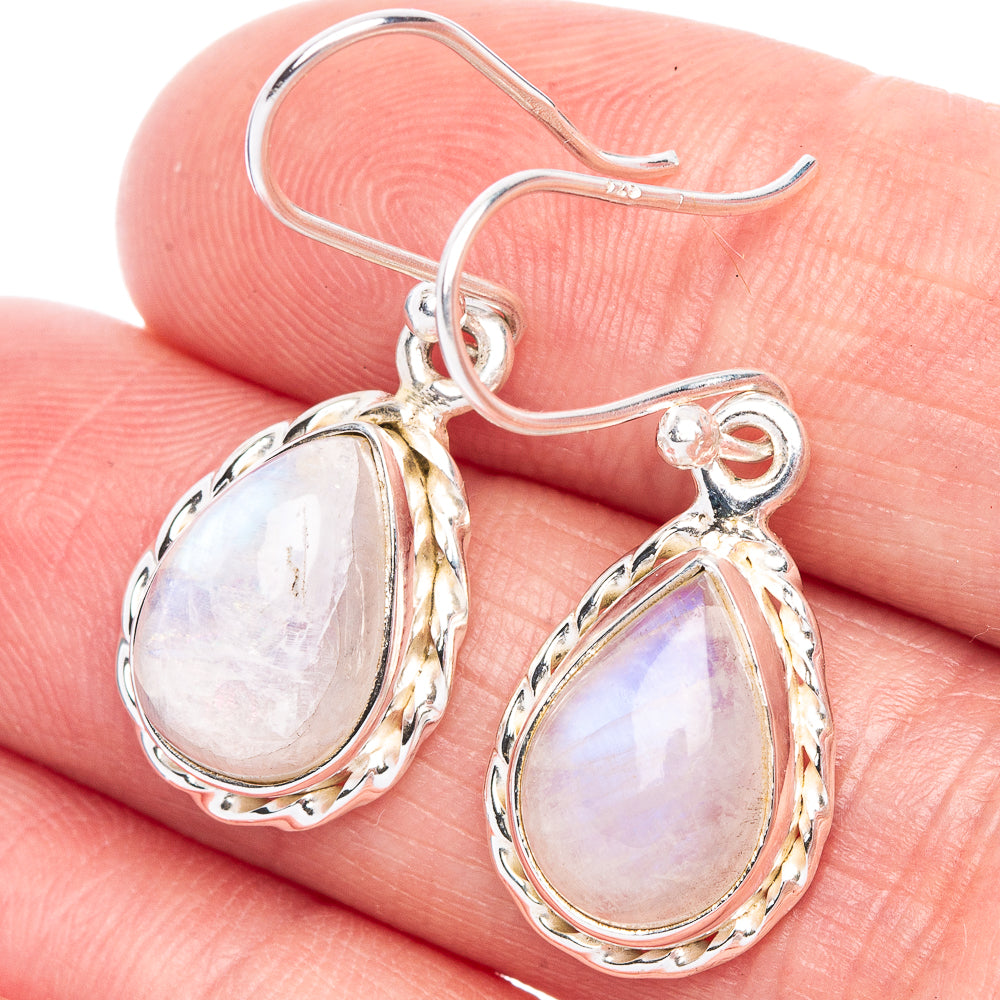 Rainbow Moonstone Earrings 1 1/4" (925 Sterling Silver) E433490