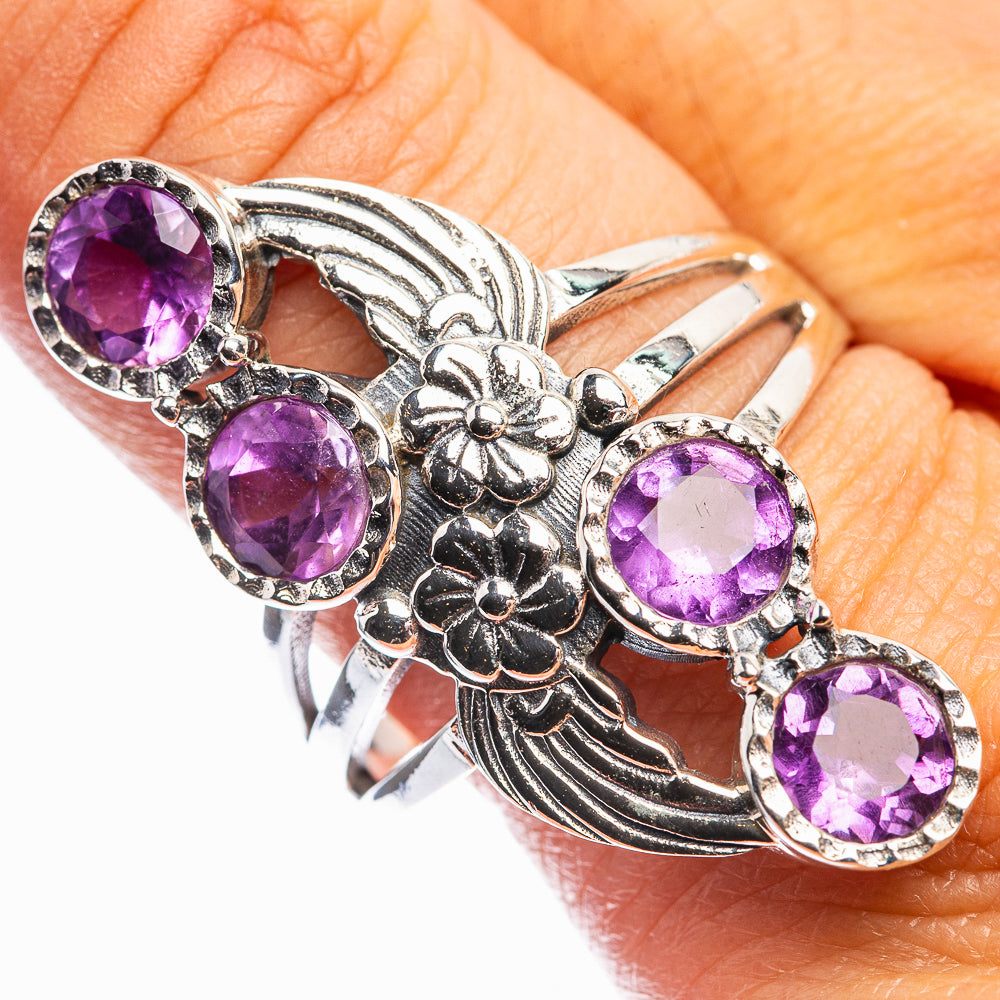 Faceted Amethyst Ring Size 10.5 (925 Sterling Silver) R142234