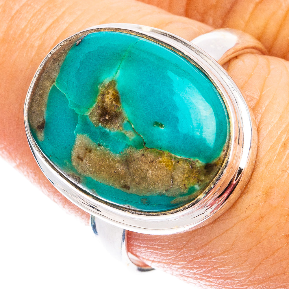 Rare Kingman Turquoise Ring Size 9 (925 Sterling Silver) R8351