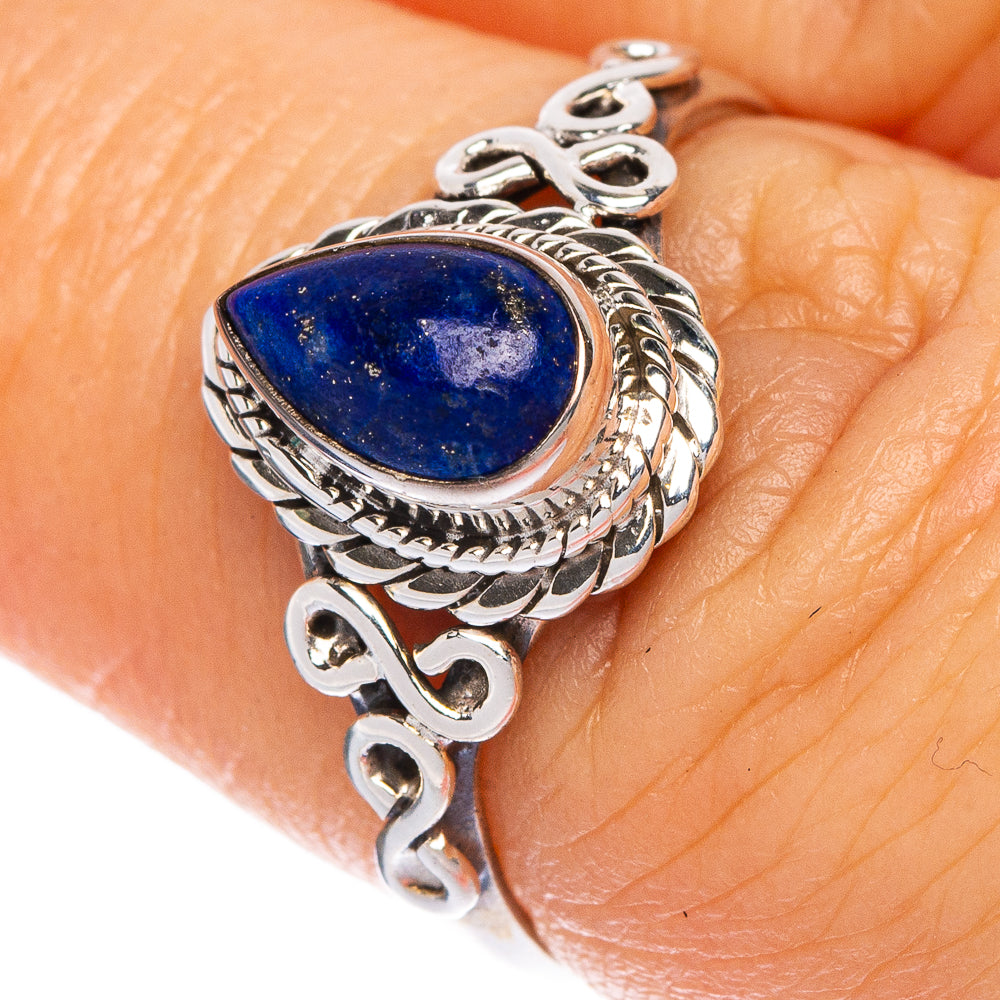 Lapis Lazuli Dainty Ring Size 6.5 (925 Sterling Silver) R1208