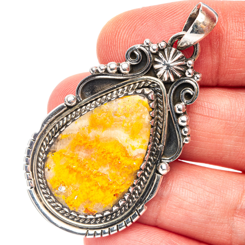Premium Bumblebee Jasper Pendant 2" (.925 Sterling Silver)