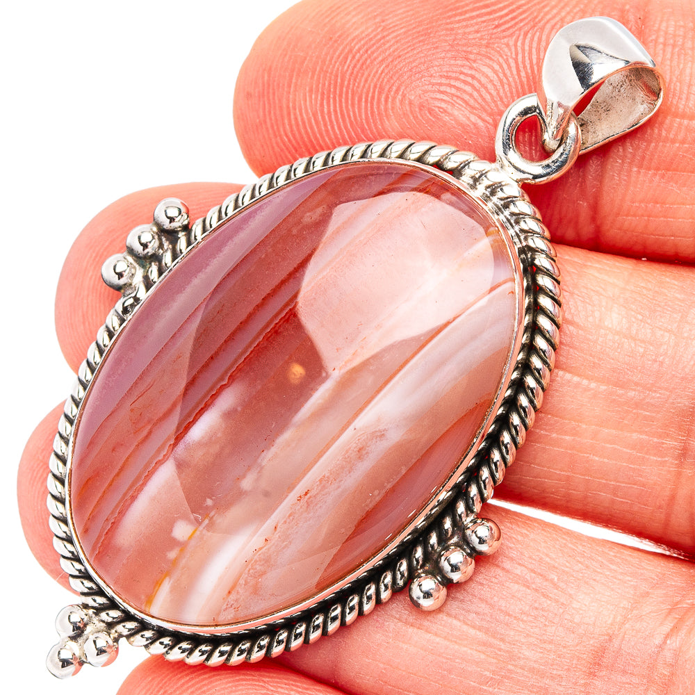 Premium Banded Carnelian Pendant 2" (.925 Sterling Silver)