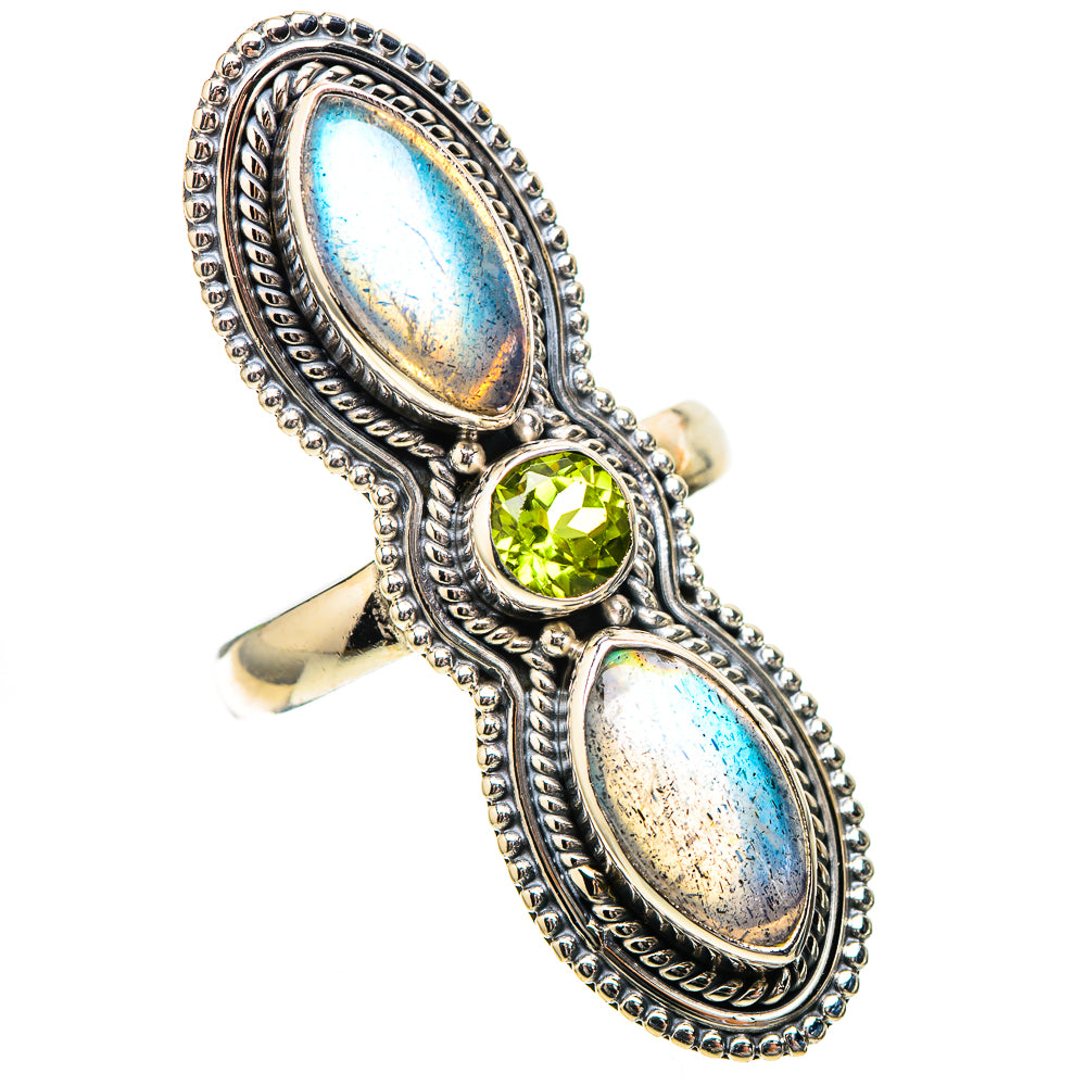 Large Labradorite, Peridot Ring Size 7 (925 Sterling Silver) RING137968