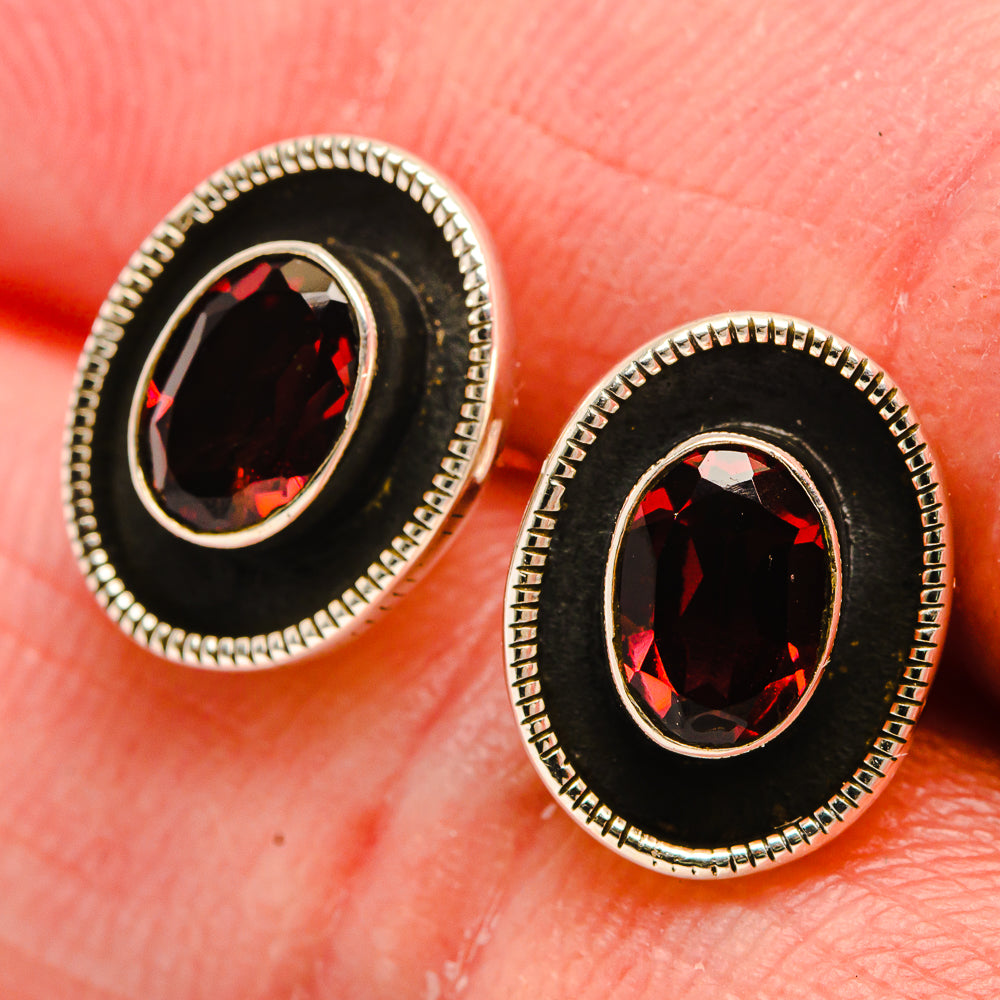 Garnet Dainty Earrings 1/2" (925 Sterling Silver) EARR431972