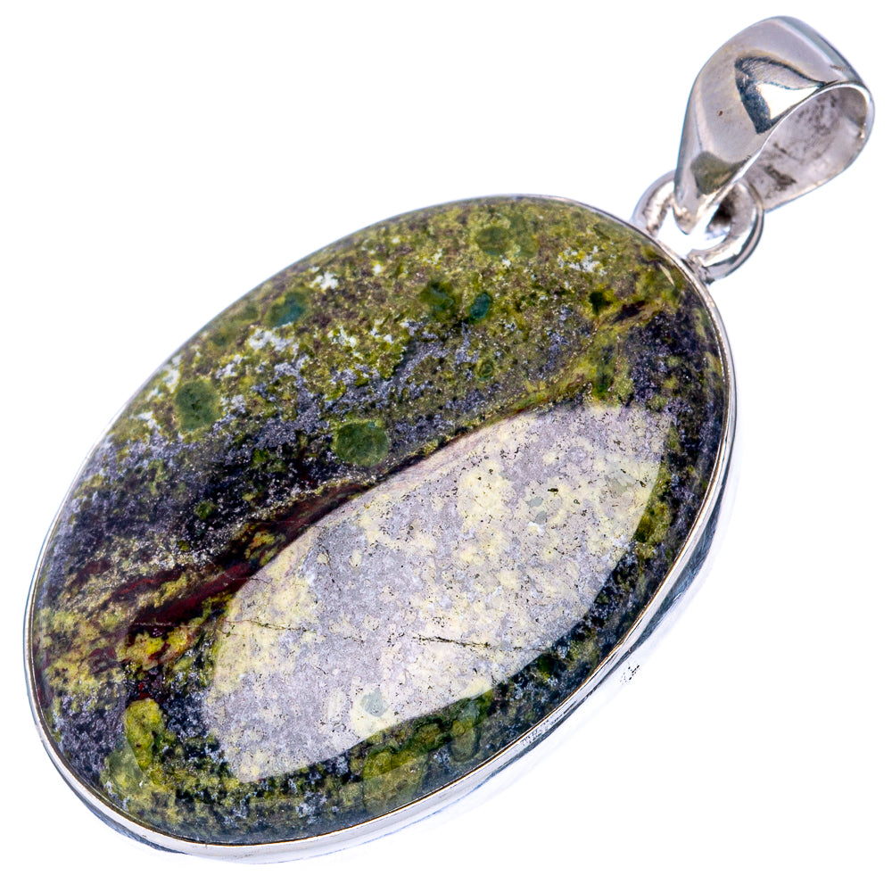 Dragon's Bloodstone Pendant 1 5/8" (925 Sterling Silver) P42215