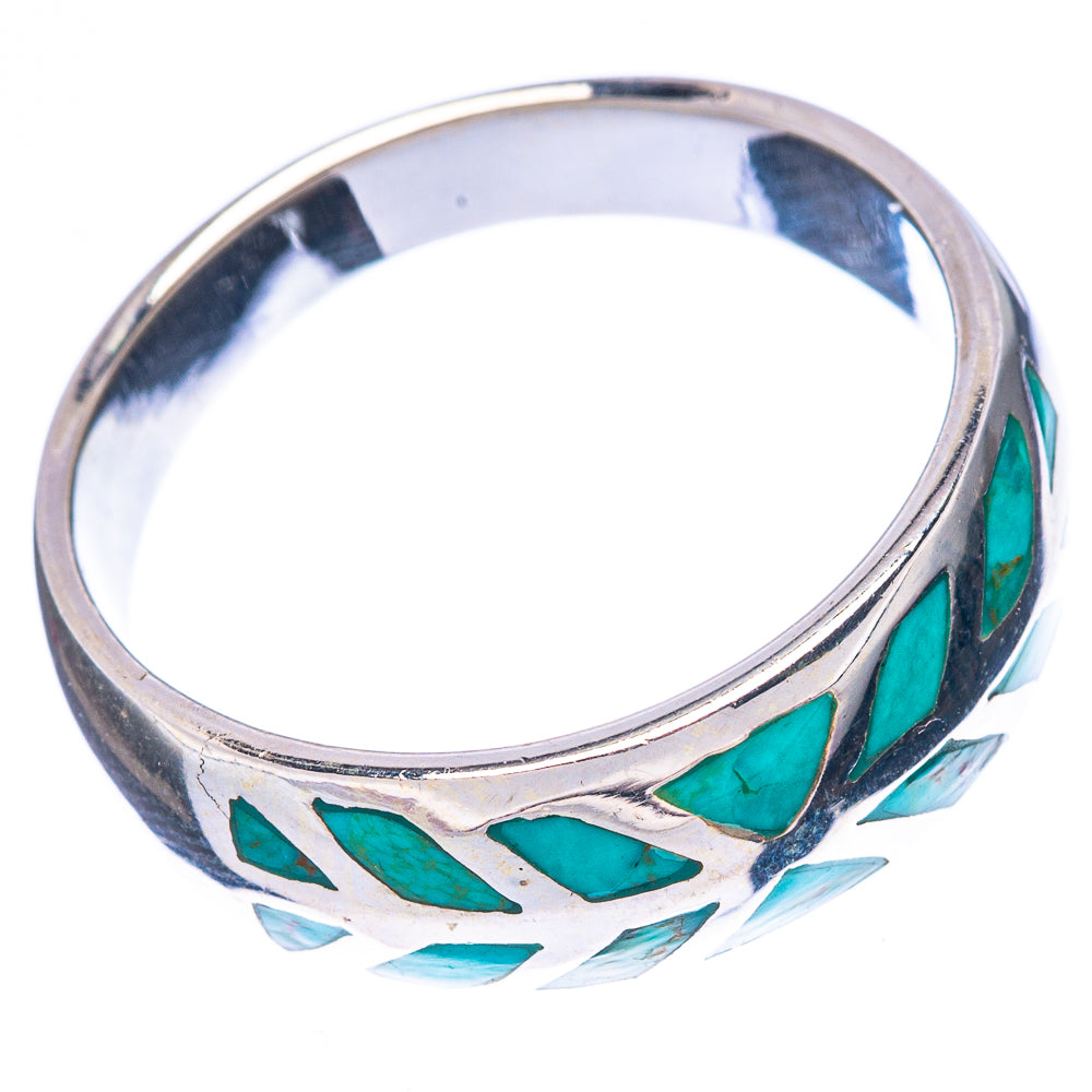 Turquoise Inlay Ring Size 9.5 (925 Sterling Silver) R2250