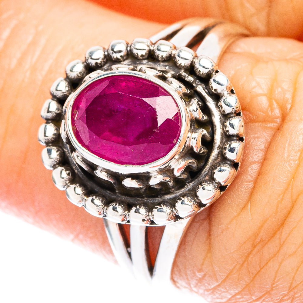 Glass Filled Ruby Ring Size 6.75 (925 Sterling Silver) R146917