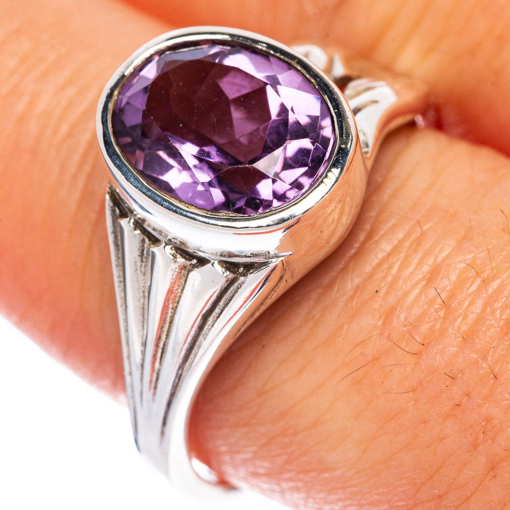 Faceted Amethyst Ring Size 10 (925 Sterling Silver) R1433