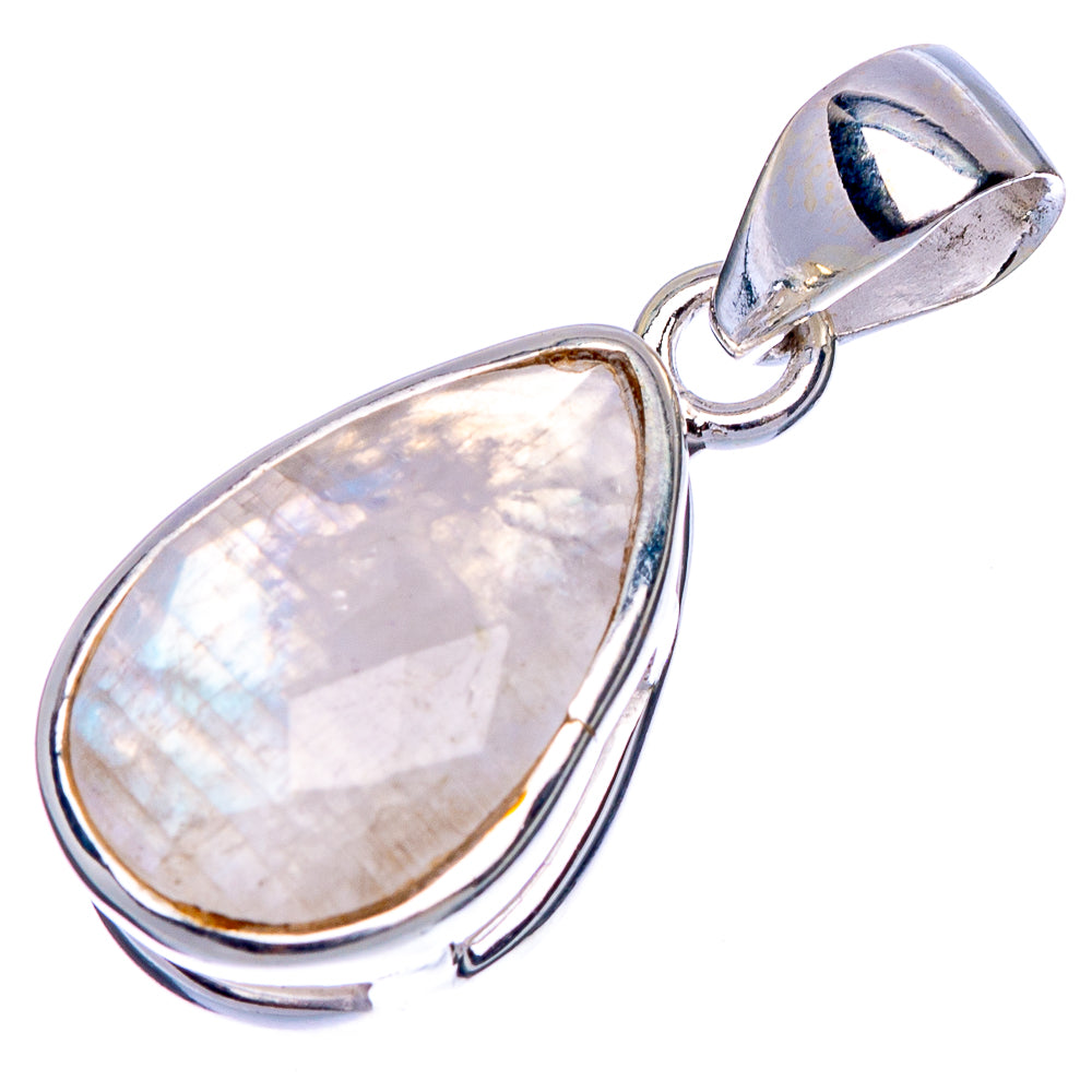 Rainbow Moonstone Pendant 1 1/8" (925 Sterling Silver) P40489