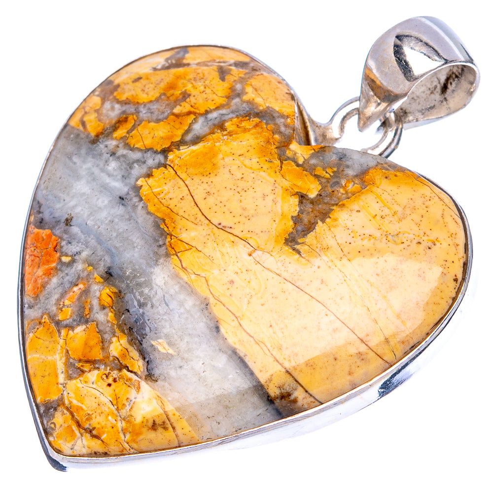 Maligano Jasper Heart Pendant 1 1/2" (925 Sterling Silver) P43440