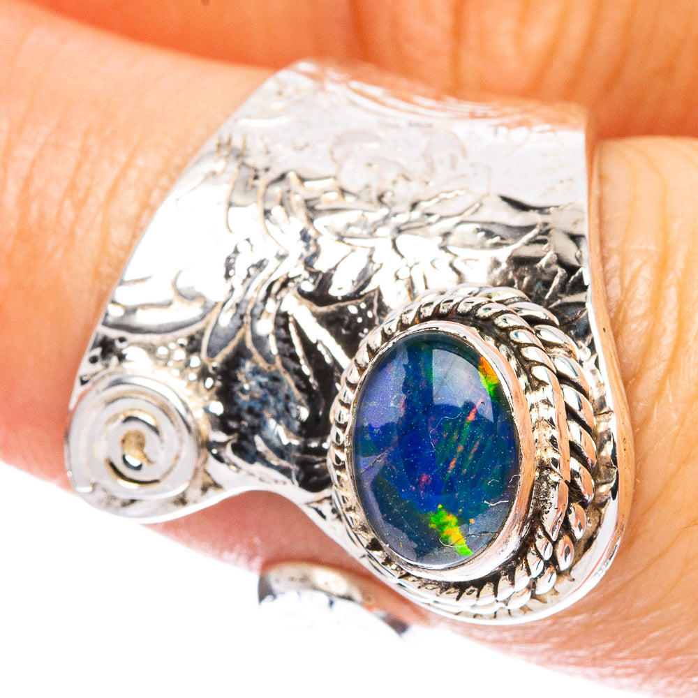 Rare  Doublet Opal Ring Size 6.5 (925 Sterling Silver) R3659
