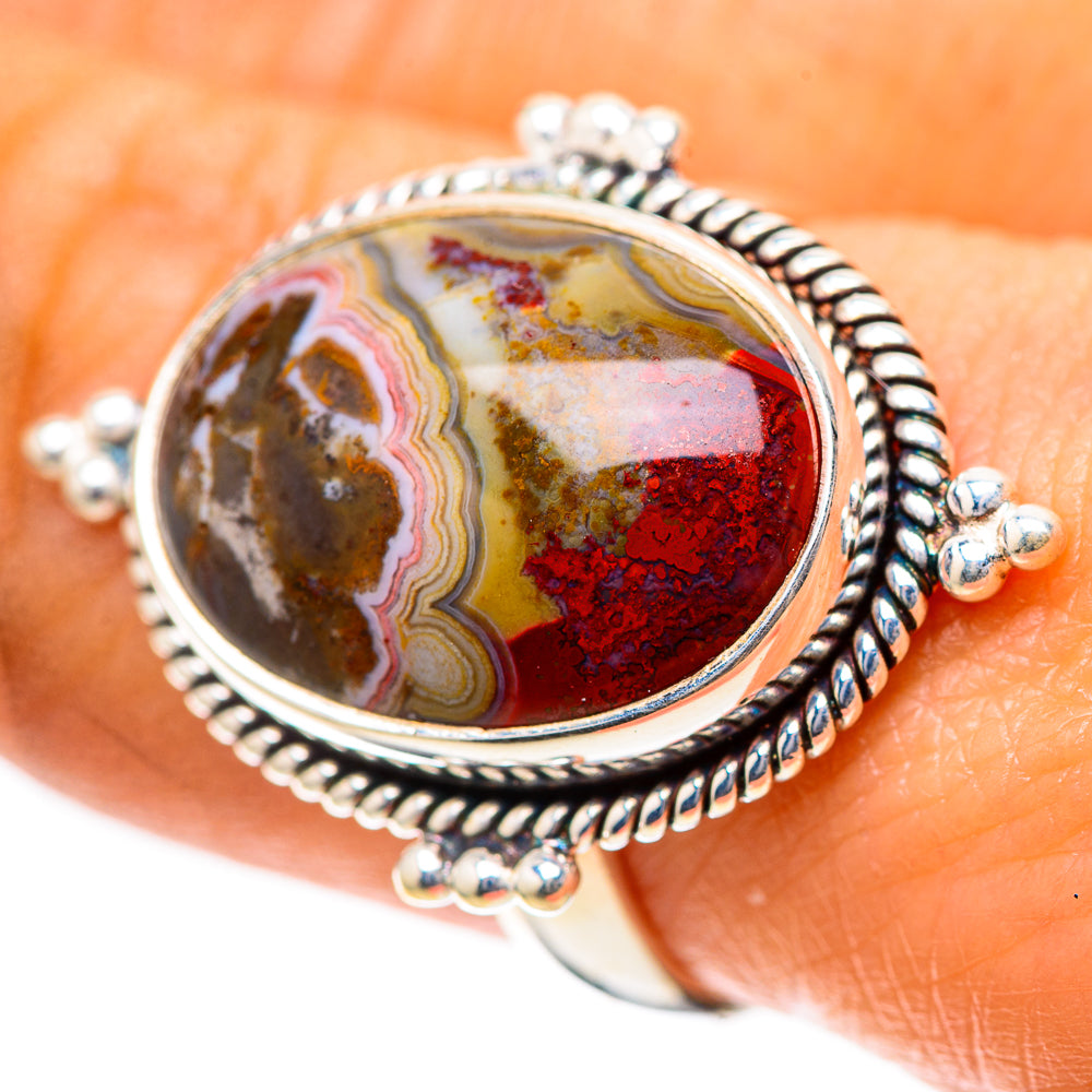 Crazy Lace Agate 925 Sterling Silver Ring Size 8 (925 Sterling Silver) RING139396
