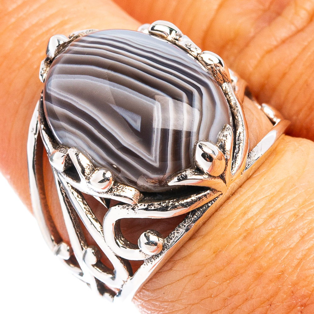 Premium Botswana Agate Ring Size 7 (.925 Sterling Silver)