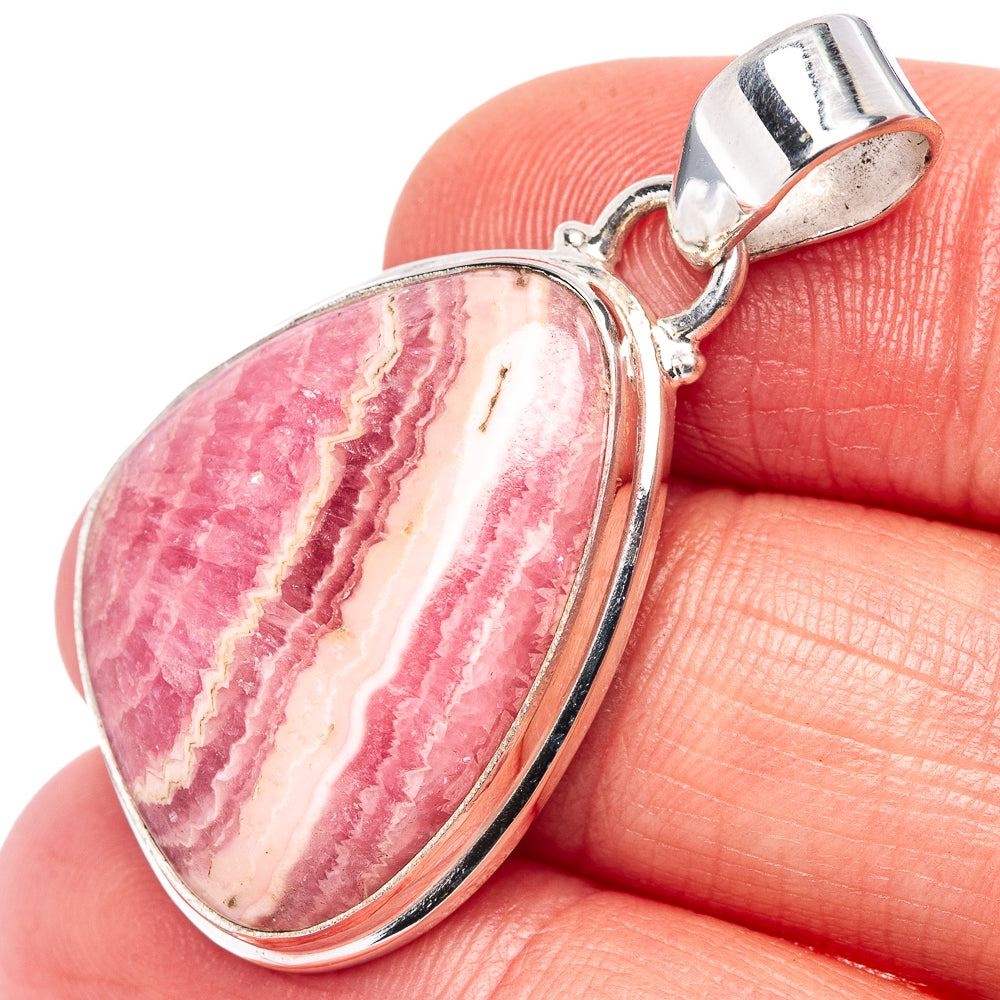Rhodochrosite Pendant 1 1/2" (.925 Sterling Silver)
