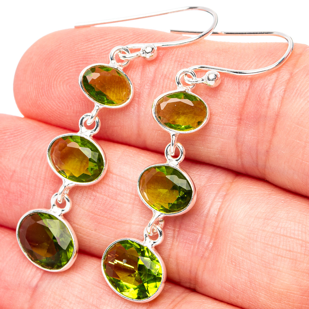 Peridot Earrings 1 3/4" (925 Sterling Silver) E2989