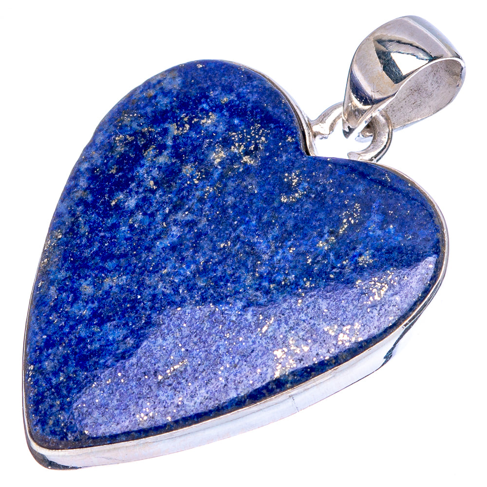Lapis Lazuli Heart Pendant 1 1/2" (925 Sterling Silver) P43077