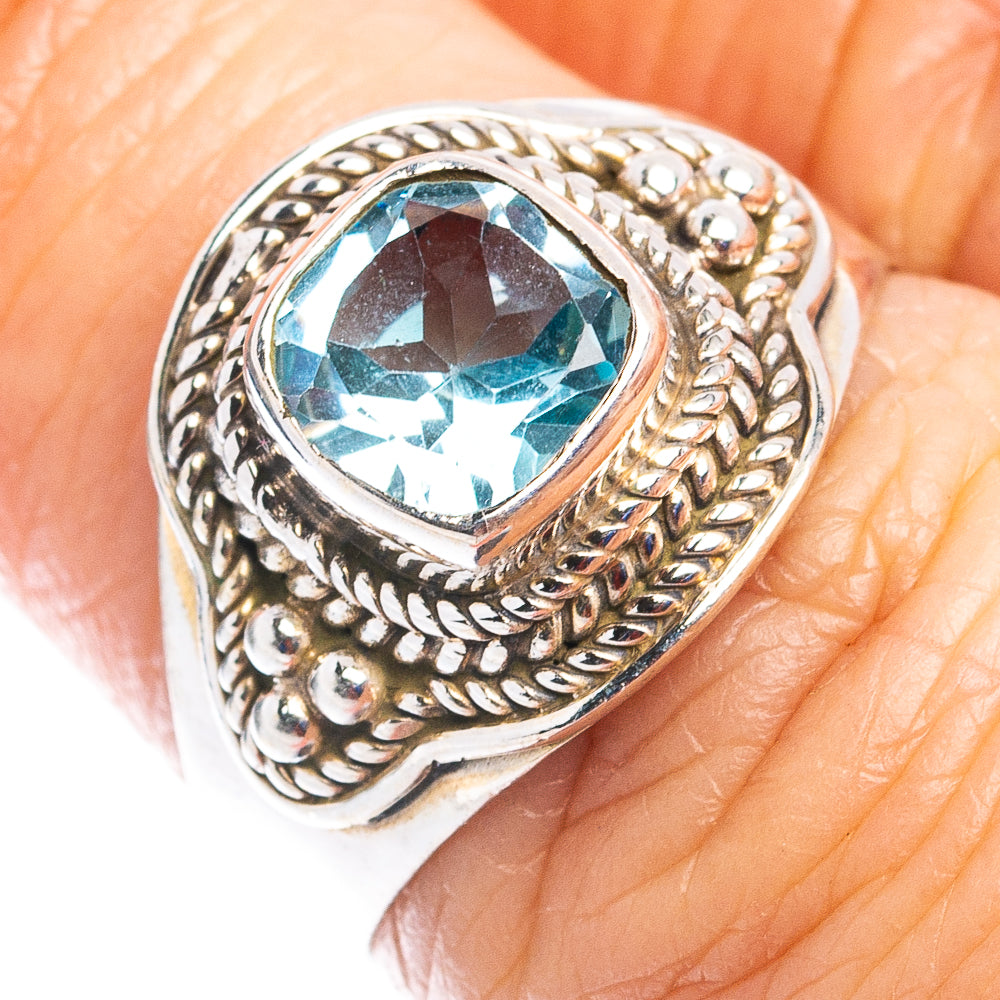Blue Topaz Ring Size 6.75 (.925 Sterling Silver)