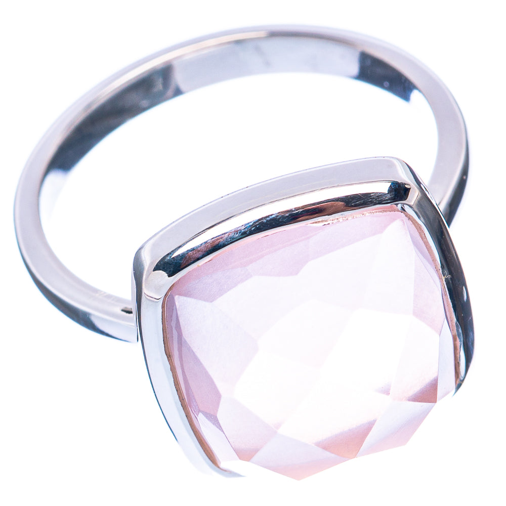Premium Rose Quartz 925 Sterling Silver Ring Size 8 (925 Sterling Silver) R2729