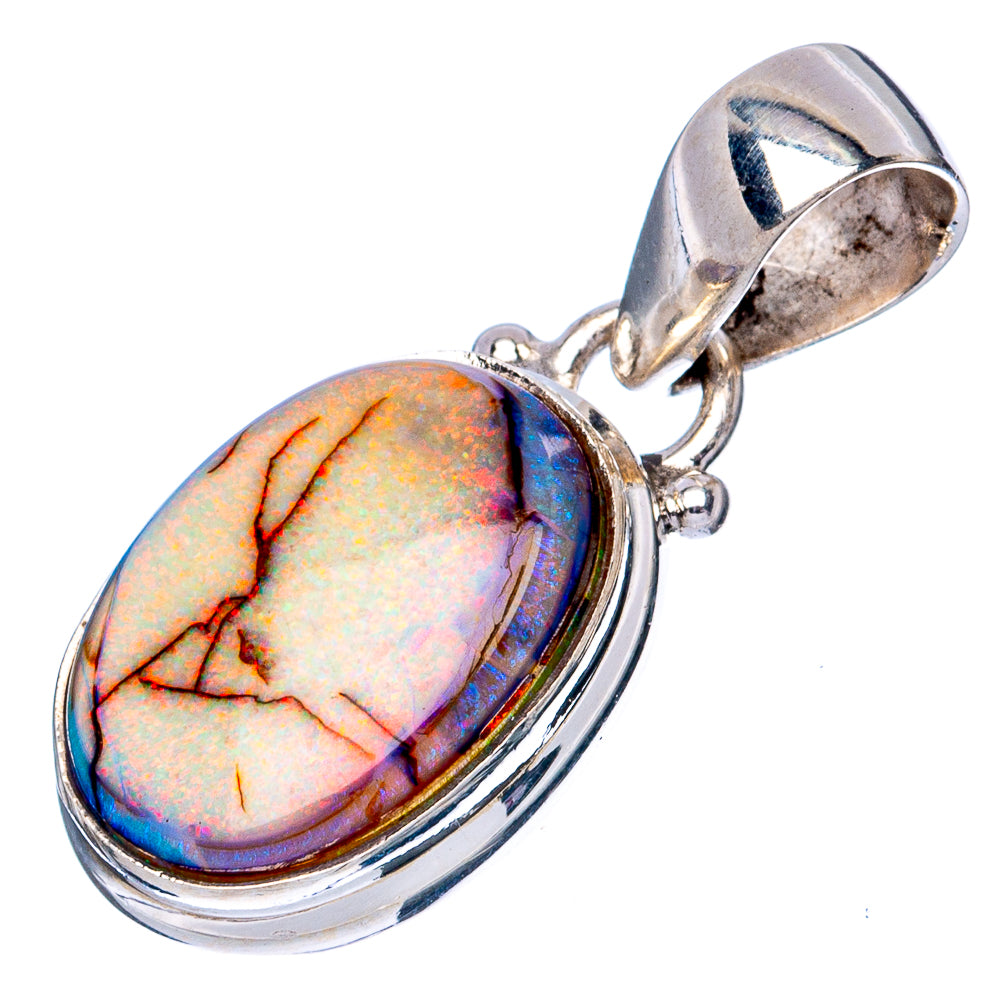 Rare Sterling Opal Pendant 1 1/8" (925 Sterling Silver) P42939