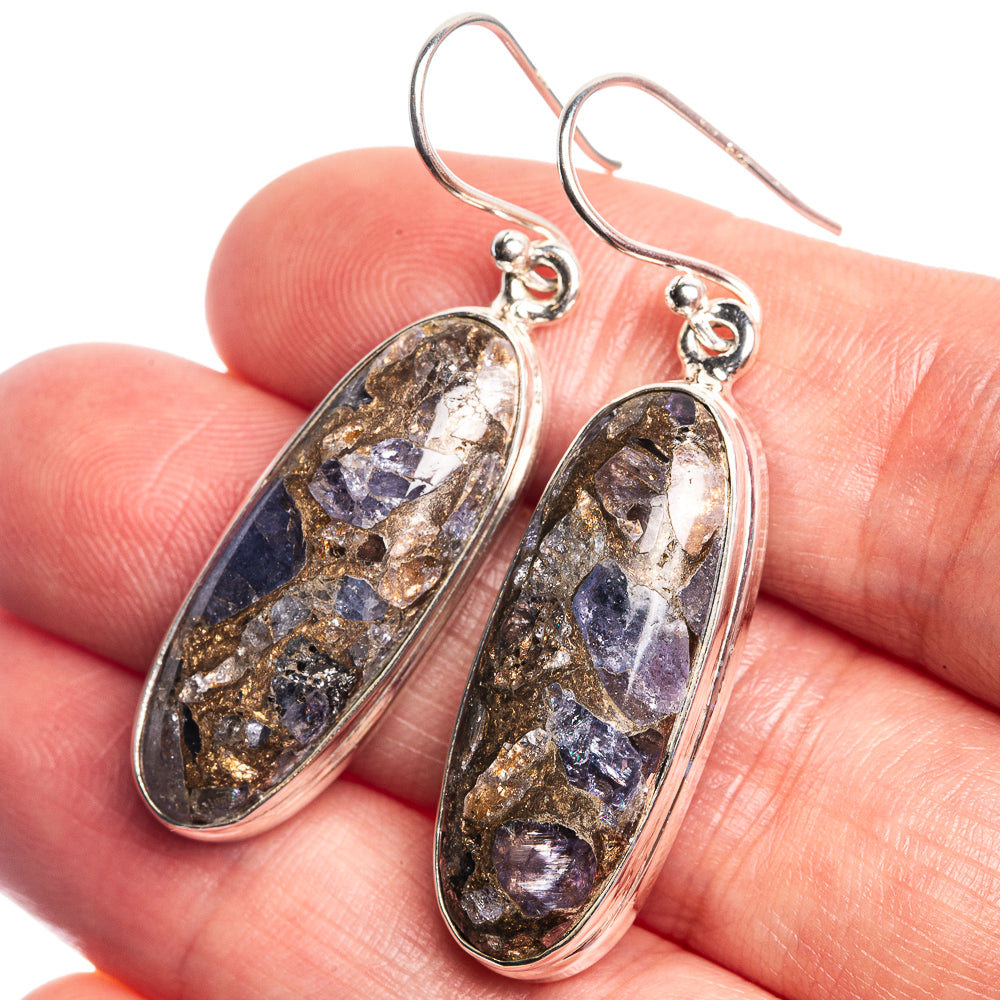 Copper Tanzanite Earrings 1 3/4" (925 Sterling Silver) E432988