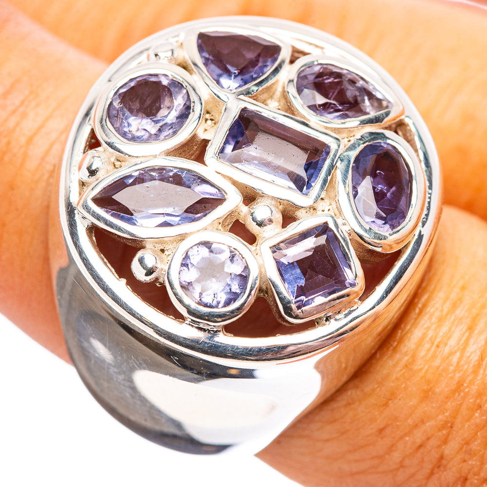 Premium Faceted Multi-Gem Tanzanite Ring Size 6.75 (.925 Sterling Silver)