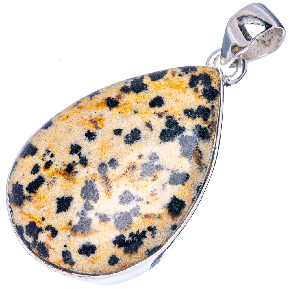 Dalmatian Jasper Pendant 1 5/8" (925 Sterling Silver) P42195