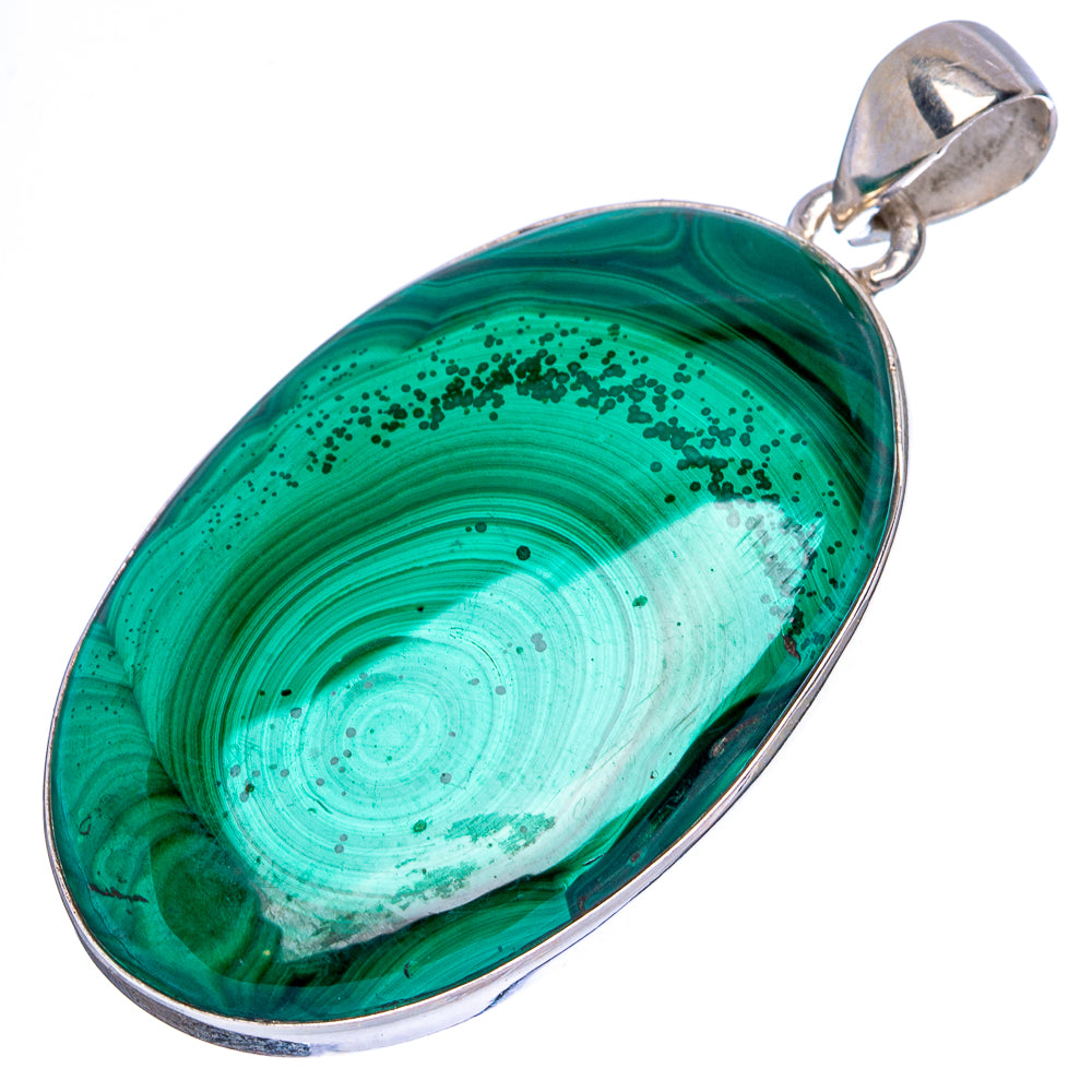 Malachite Pendant 1 7/8" (925 Sterling Silver) P43084