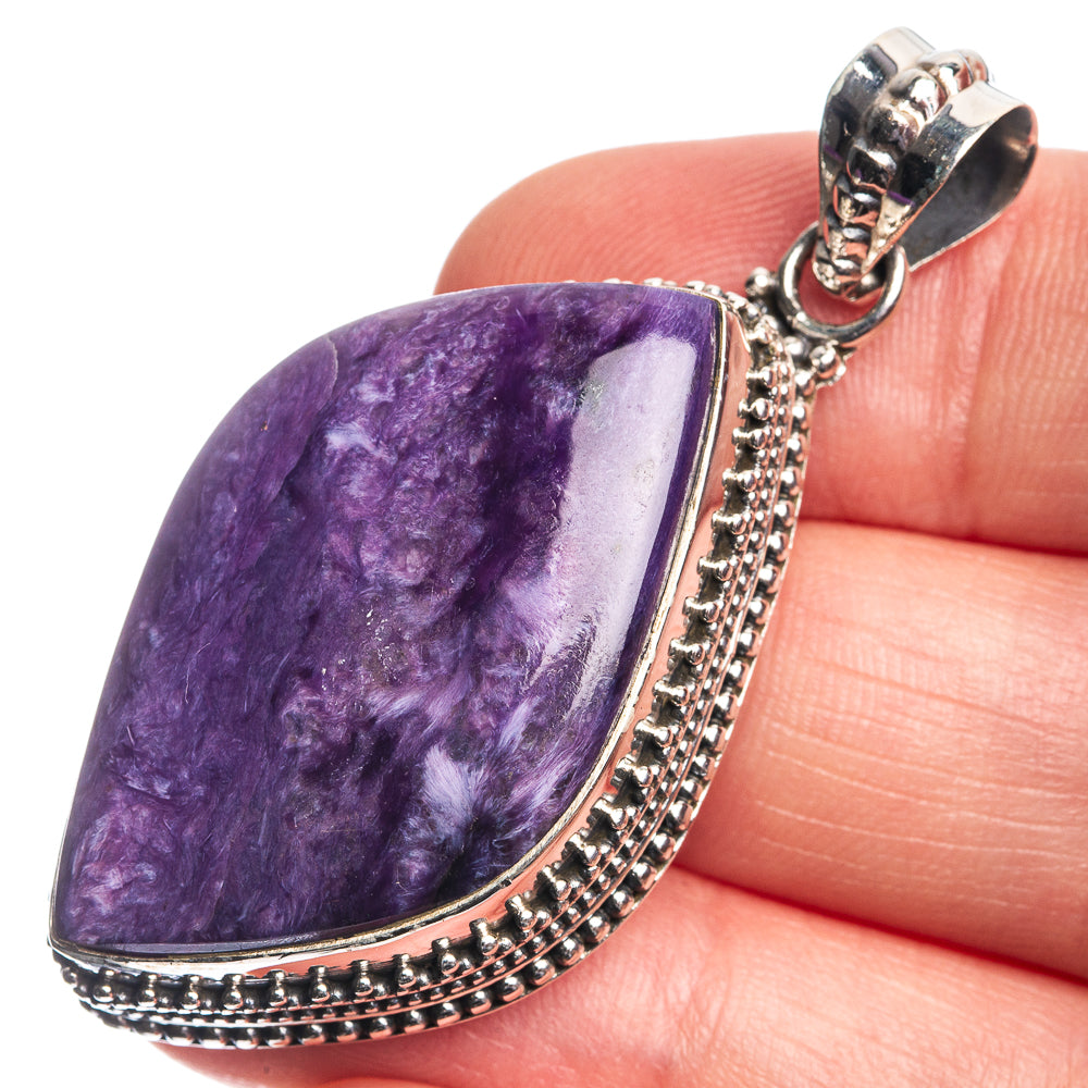 Charoite Pendant 2" (925 Sterling Silver) P39116