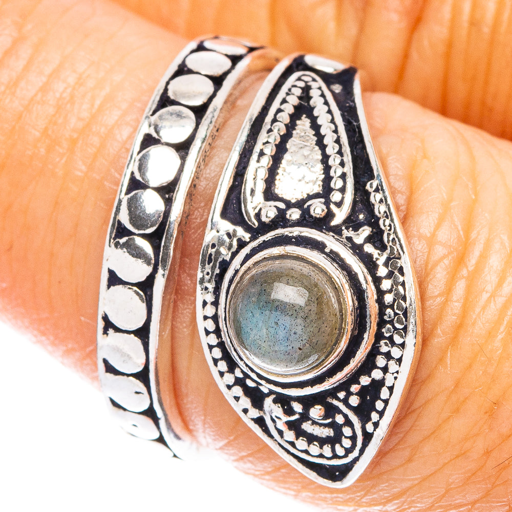 Labradorite Dainty Ring Size 6 Adjustable (925 Sterling Silver) R5218