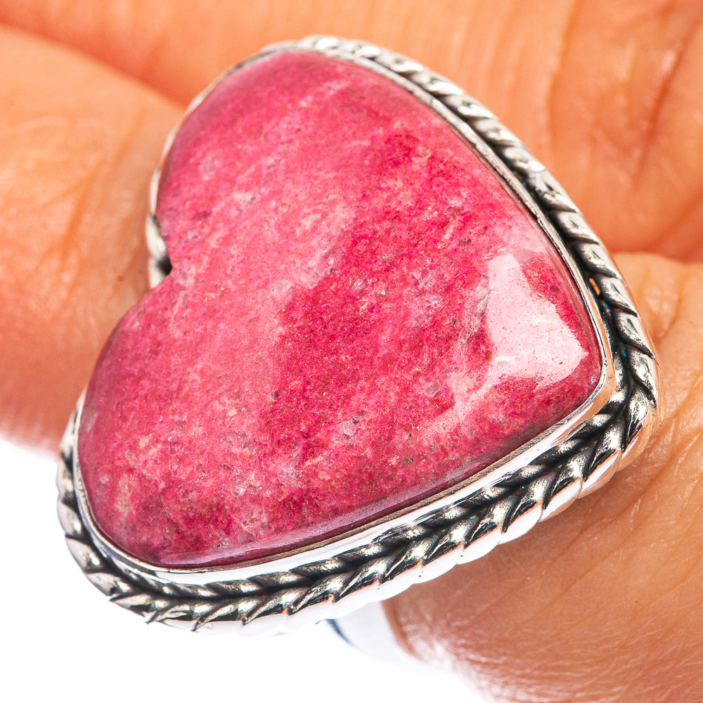 Large Thulite 925 Sterling Silver Ring Size 6