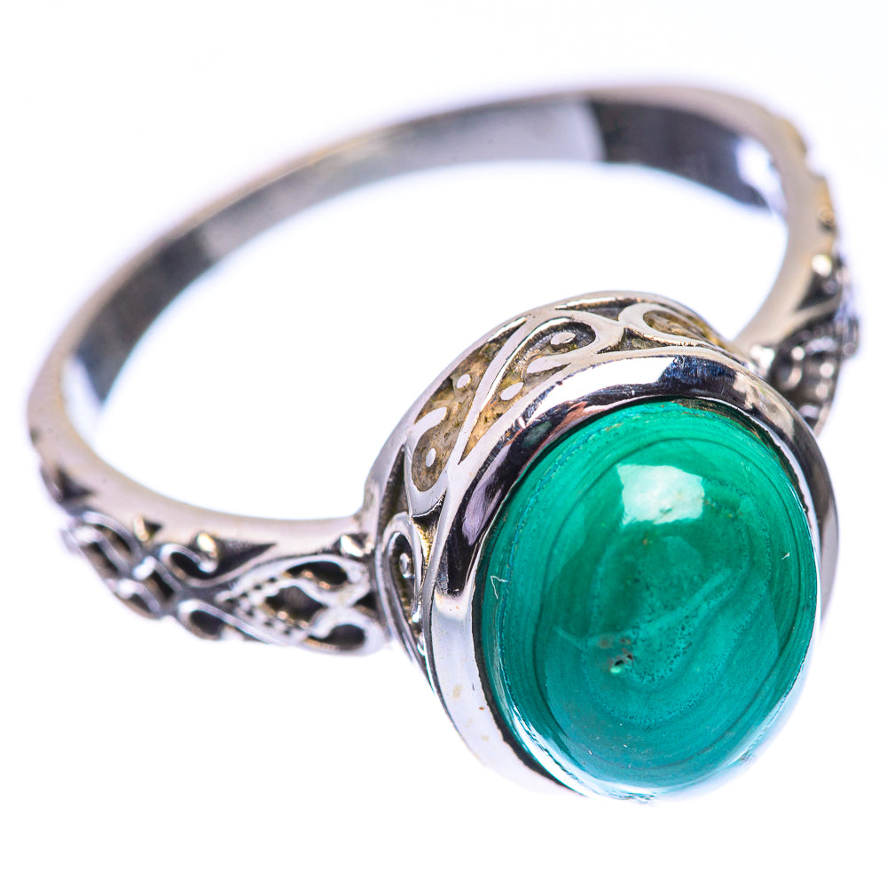 Malachite Dainty Ring Size 7 (925 Sterling Silver) R142546