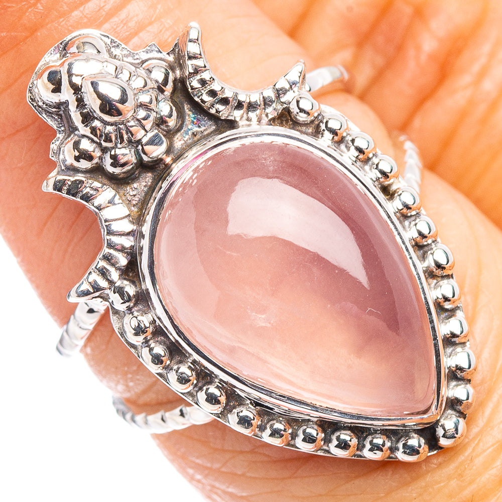 Premium Rose Quartz Ring Size 6.5 (.925 Sterling Silver)
