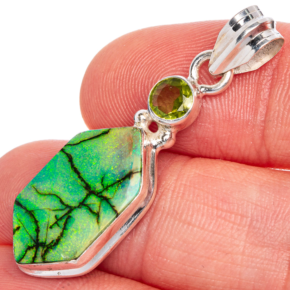Rare Sterling Opal Pendant 1 1/2" (925 Sterling Silver) P40685