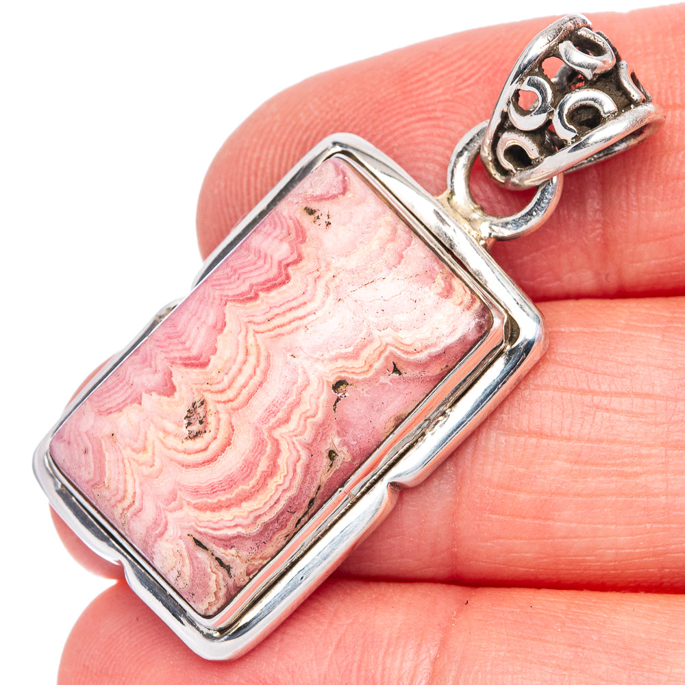 Rhodochrosite Pendant 1 1/2" (925 Sterling Silver) P40075