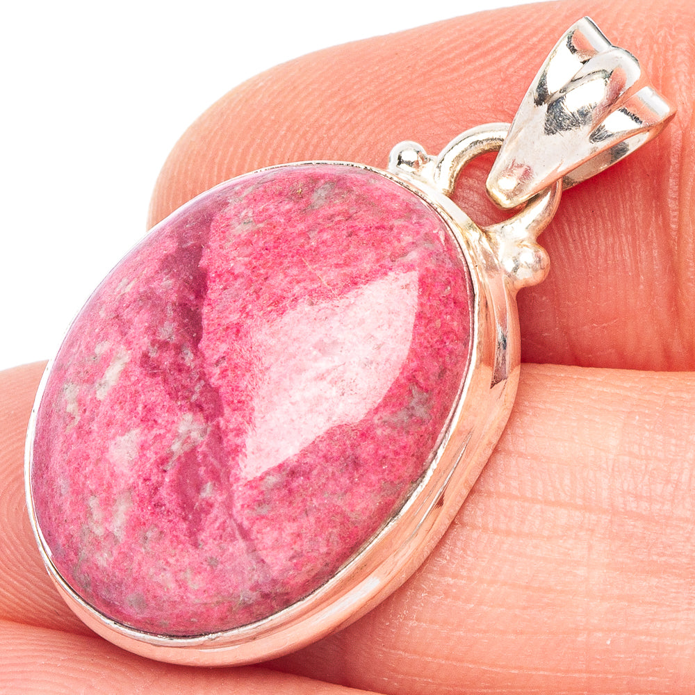 Thulite Pendant 1 1/4" (925 Sterling Silver) P43827