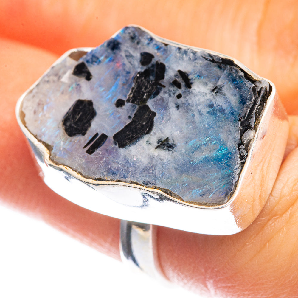 Rough Rainbow Moonstone Ring Size 6.25 (925 Sterling Silver) RING143430