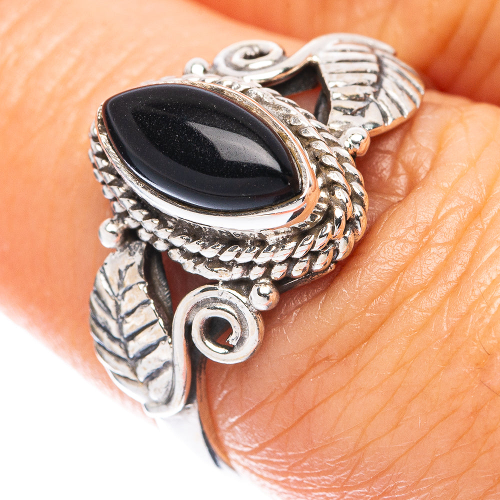 Black Onyx Ring Size 7 (925 Sterling Silver) R5537