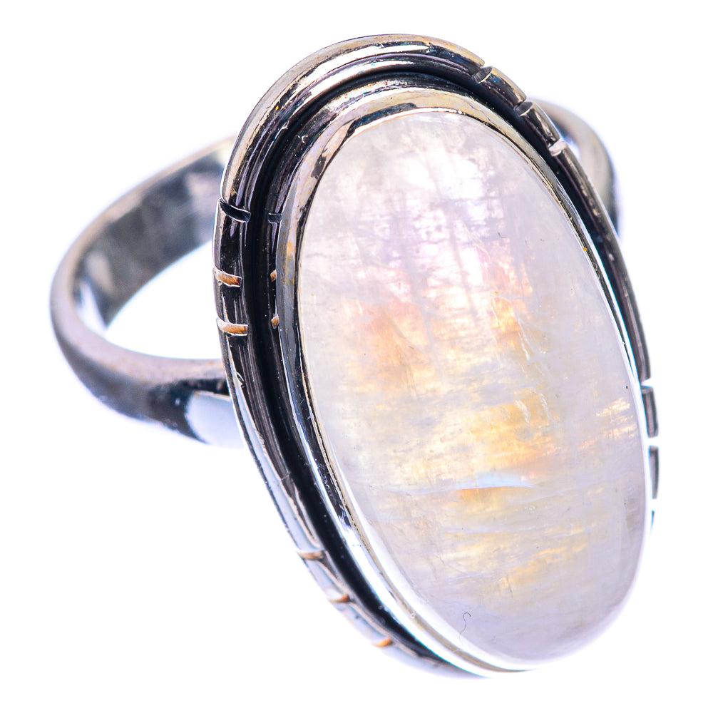 Rainbow Moonstone Ring Size 6.5 (925 Sterling Silver) RING143253