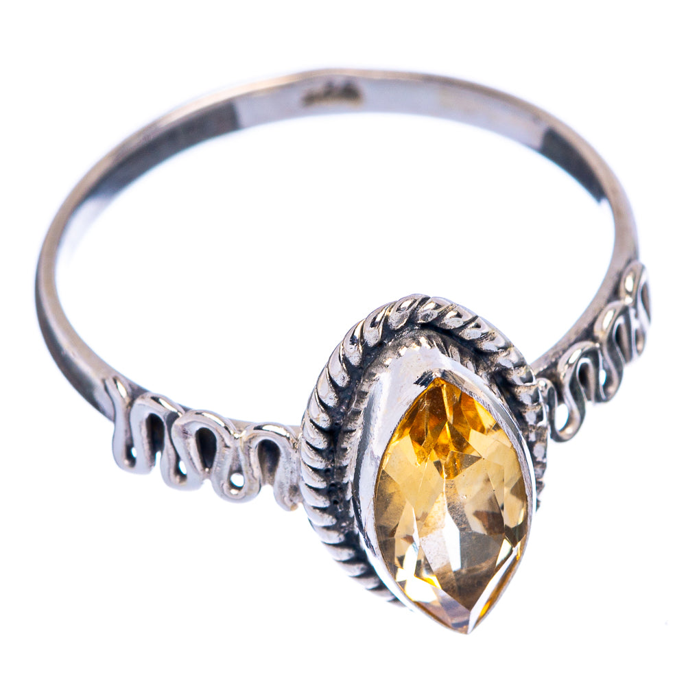 Faceted Citrine Dainty Ring Size 7.5 (925 Sterling Silver) R145691